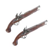 PAIR OF REPLICA 18TH CENTURY FLINTLOCK PISTOLS