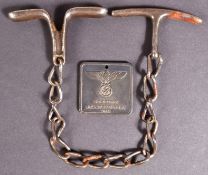 WWII SECOND WORLD WAR GERMAN GESTAPO TYPE HANDCUFF & ID BADGE