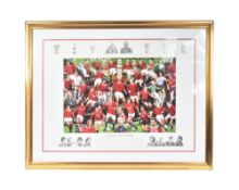 FOOTBALL - LEGENDS OF OLD TRAFFORD - AUTOGRAPHED PRINT