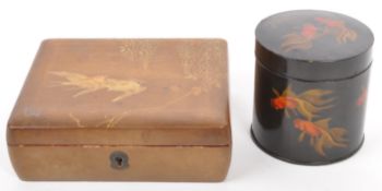 19TH CENTURY MEIJI LACQUERED DOCUMENT BOX & POT