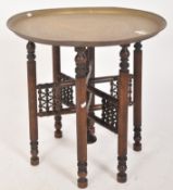 20TH CENTURY INDIAN BENARES FOLDING BRASS TOP COFFEE TABLE