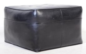 MISS MUFFET - BLACK VINYL 20TH CENTURY FOOTSTOOL POUFFE