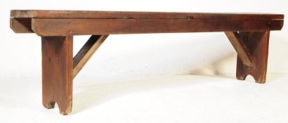 VINTAGE 20TH CENTURY RUSTIC LIVING EDGE BENCH PEW