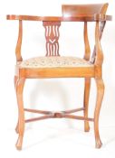 EDWARDIAN MAHOGANY QUEEN ANNE CORNER CHAIR ARMCHAIR