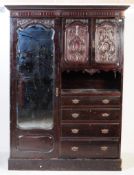 VICTORIAN 19TH CENTURY MAHOGANY DOUBLE WARDROBE
