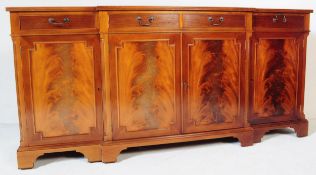 GEORGE III FLAME MAHOGANY BREAKFRONT SIDEBOARD