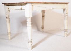 VICTORIAN 19TH CENTURY PINE KITCHEN FARMHOUSE DINING TABLE