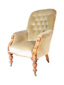 VICTORIAN 19TH CENTURY BUTTON BACK ARMCHAIR