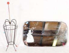 RETRO UMBRELLA STAND AND BEVELLED EDGE MIRROR