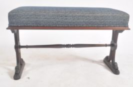 VICTORIAN 19TH CENTURY MAHOGANY WINDOW SEAT BENCH