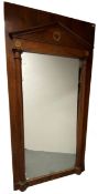 19TH CENTURY BIEDERMEIER WALNUT HALLWAY WALL MIRROR