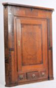 GEORGE III OAK & MAHOGANY CROSS BANDED CORNER CABINET