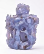 19TH CENTURY CHINESE HAND CARVED AGATE SHOU LAO SNUFF BOX