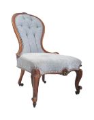 19TH CENTURY HIGH VICTORIAN SPOON BACK LADIES NURSING CHAIR