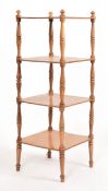 19TH CENTURY VICTORIAN SATINWOOD FOUR TIER WHATNOT