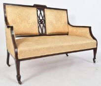 EDWARDIAN MAHOGANY & INLAID SALON SETTEE SOFA