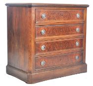 GEORGE III BURR WALNUT VENEERED BACHELORS CHEST OF DRAWERS