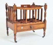 VICTORIAN CARVED WALNUT CANTERBURY MAGAZINE RACK