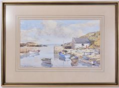 SAM MCLARNON - WATERCOLOUR PAINTING STUDY IRISH HARBOUR