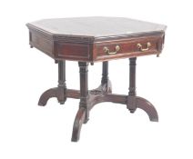 VICTORIAN CIRCA 1880S FLAME MAHOGANY RENT OCTAGONAL TABLE