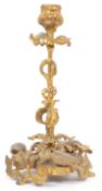 19TH CENTURY VICTORIAN GILT METAL CANDLESTICK