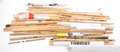 COLLECTION OF SIGNED USED MUSICAL DRUMSTICKS RIFFS BAR