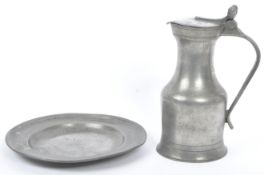 18TH CENTURY PEWTER PLATE - TUDOR ROSE TOUCH MARK