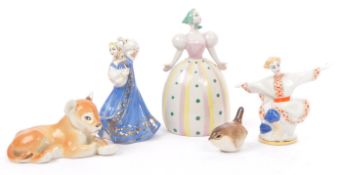 COLLECTION OF VINTAGE 20TH CENTURY USSR CHINA FIGURINES