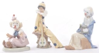 LATE 20TH CENTURY NAO CLOWN PORCELAIN FIGURINES