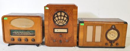 THREE ART DECO VINTAGE - CIRCA 1940S - VALVE RADIOS