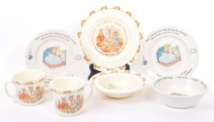 COLLECTION OF BUNNYKINS & PETER RABBIT CERAMIC TABLEWARE