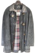 VINTAGE DESIGNER BURBERRY BLUE SUEDE PLAID JACKET