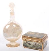 20TH CENTURY JAPANESE POTTERY LIDDED POT & DECANTER