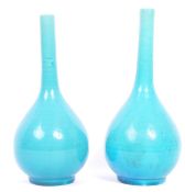PAIR OF 20TH CENTURY CHINESE CELADON GLAZED STEM VASES