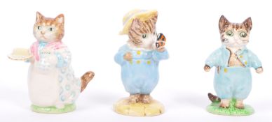 THREE BESWICK BEATRIX POTTER BONE CHINA FIGURES