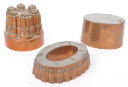 THREE VICTORIAN COPPER JELLY MOULD - BELIEVED BENSON & FREUD