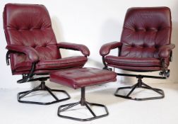 PAIR OF CONTEMPORARY DANISH EASY LOUNGE ARMCHAIRS