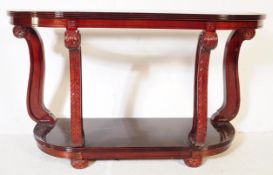 20TH CENTURY CHINESE CARVED HARDWOOD GLAZED CONSOLE TABLE