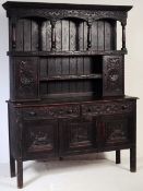 19TH CENTURY VICTORIAN EBONISED OAK WELSH DRESSER