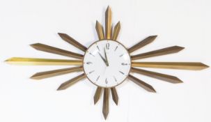 EARLY VINTAGE 20TH CENTURY METAMEC SUN STAR BURST WALL CLOCK