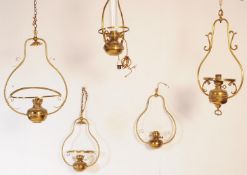 ASSORTMENT OF VICTORIAN BRASS CEILING FIXTURES