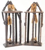 CARVED AFRICAN TRIBAL HARDWOOD CD RACK STANDS