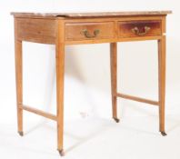 19TH CENTURY VICTORIAN MARBLE TOPPED PINE WRITING TABLE
