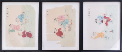THREE 19TH CENTURY CHINESE RICE PAPER PAINTINGS