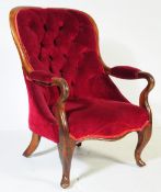 VICTORIAN 19TH CENTURY MAHOGANY LIBRARY ARMCHAIR