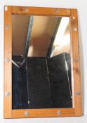 VINTAGE 20TH CENTURY TEAK FRAME HANGING WALL MIRROR