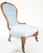 19TH CENTURY HIGH VICTORIAN SPOON BACK LADIES NURSING CHAIR