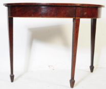 18TH CENTURY GEORGE III MAHOGANY DEMI LUNE CONSOLE TABLE