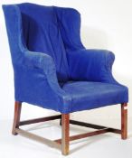 20TH CENTURY GEORGE III REVIVAL WINGBACK ARMCHAIR