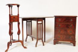 QUEEN ANNE REVIVAL PEDESTAL CHEST WITH WIG STAND & SUTHERLAND